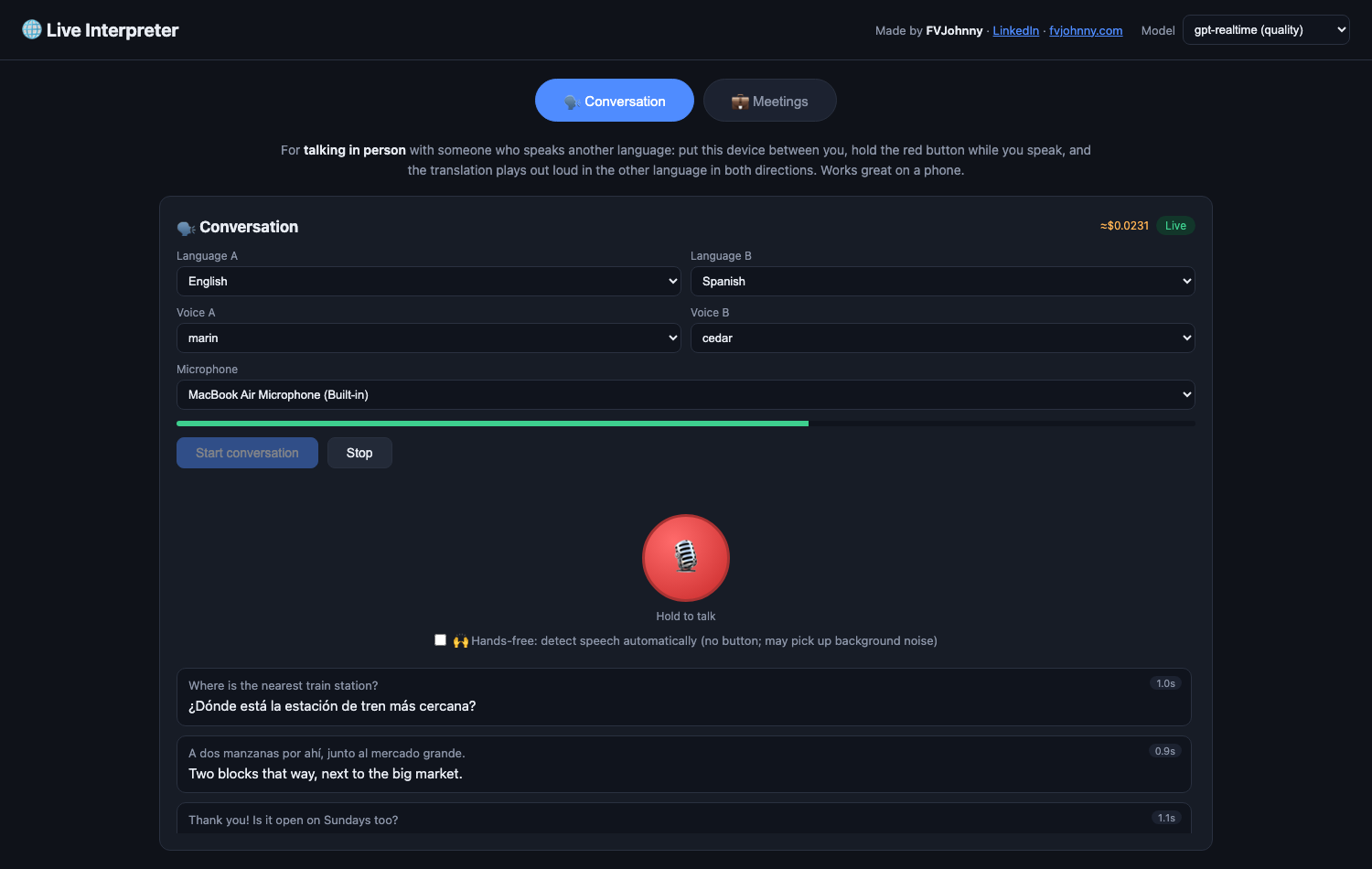 Live Interpreter — Real-Time Voice Translation