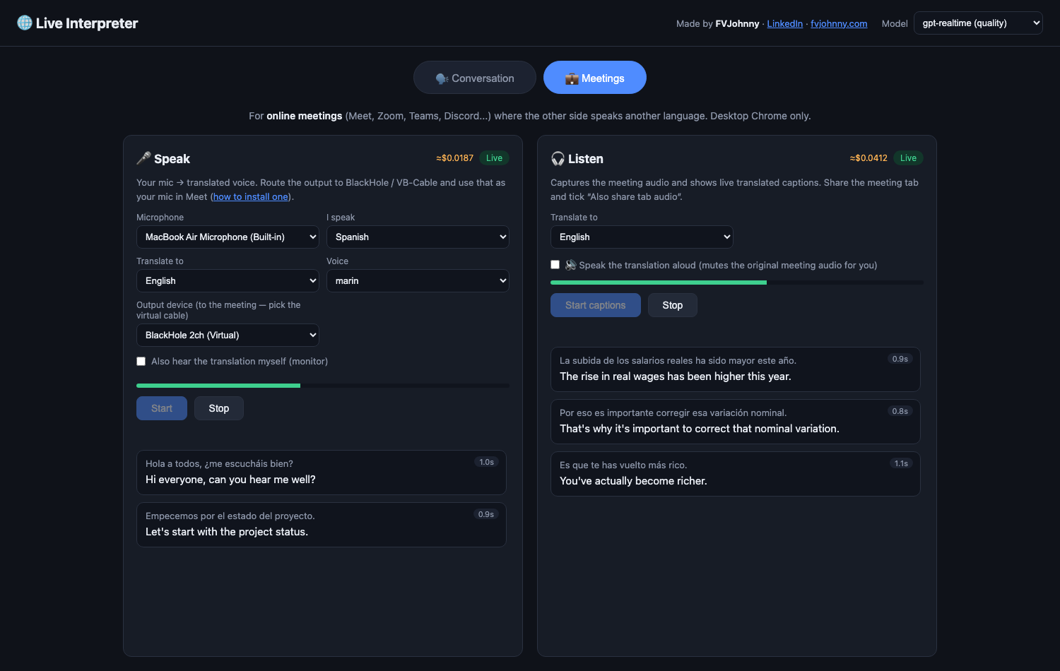 Live Interpreter — Real-Time Voice Translation